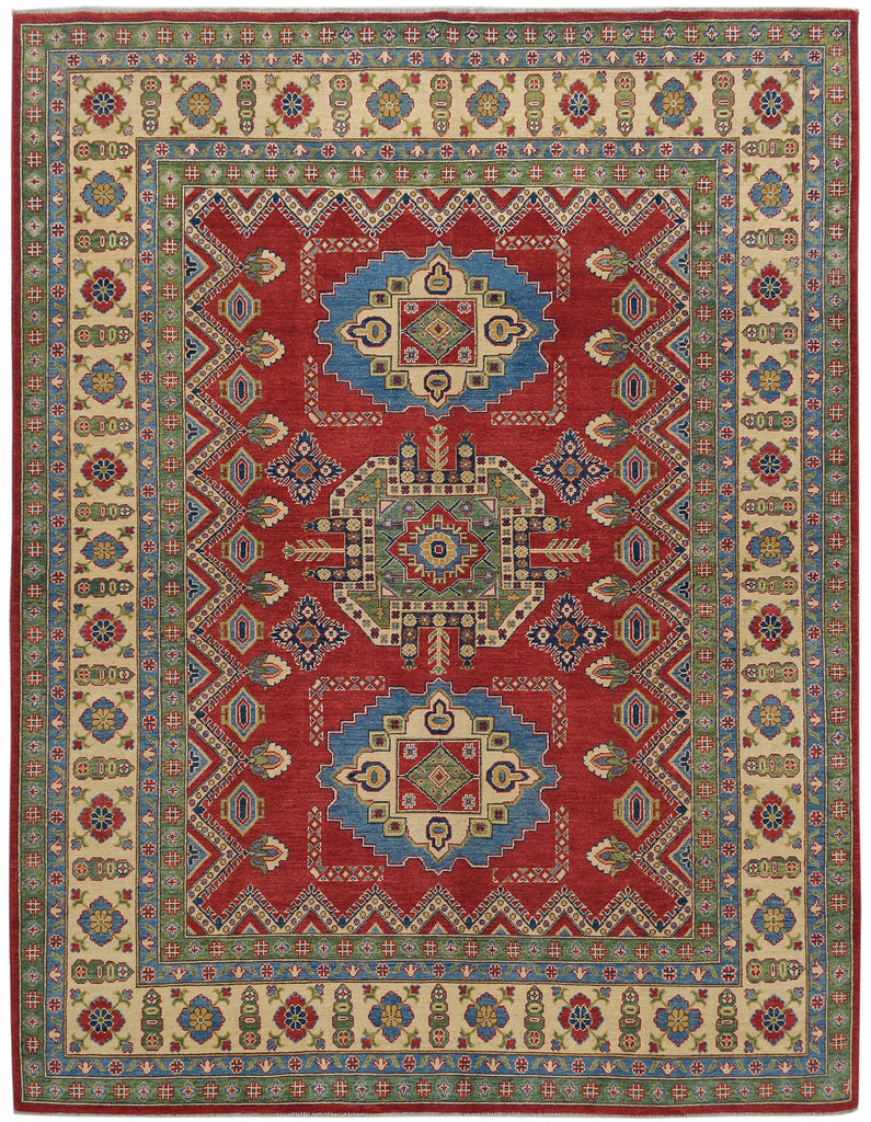 Red Geometric Super Kazak Oriental Area Rug 8x10