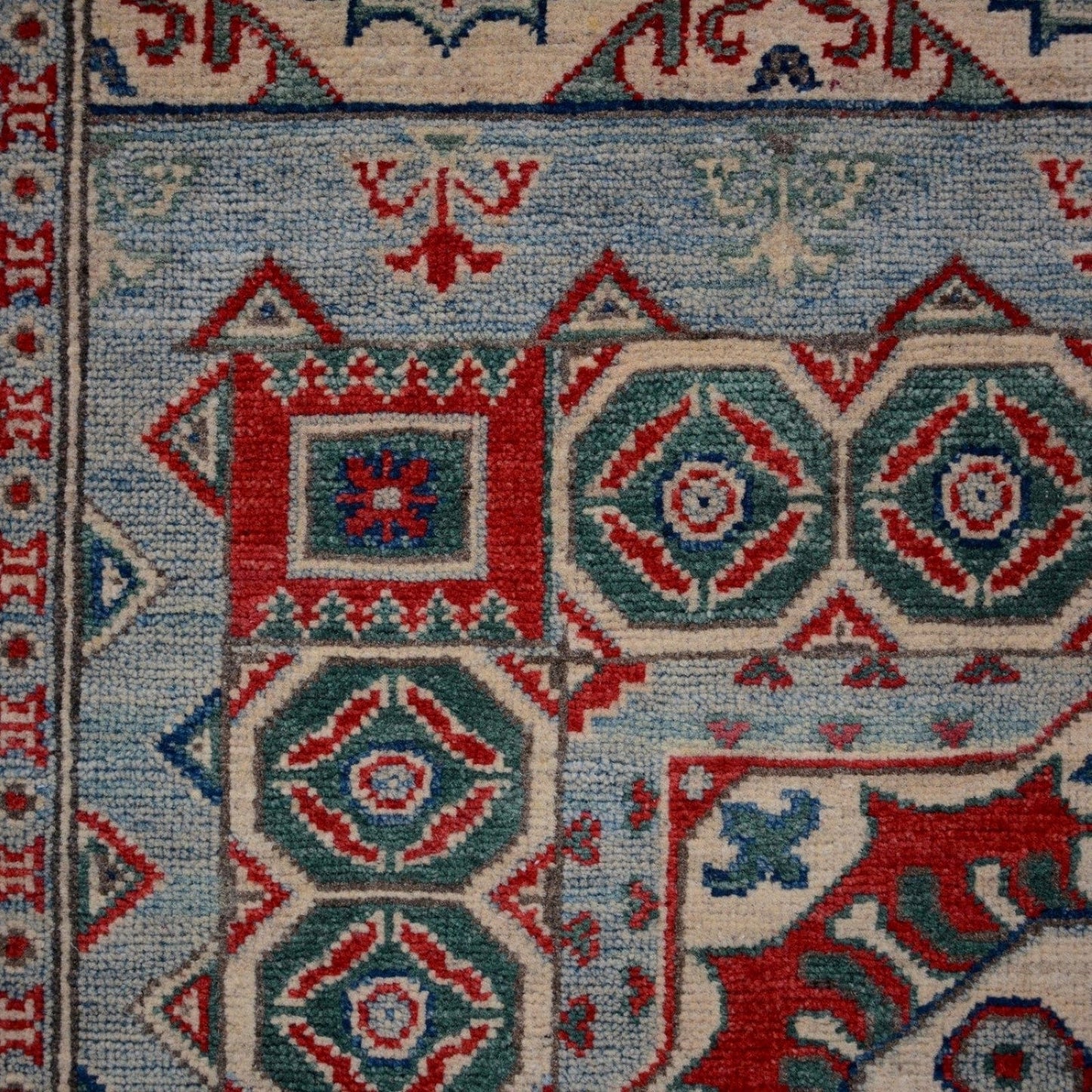 Geometric Super Kazak Oriental Area Rug 4x6