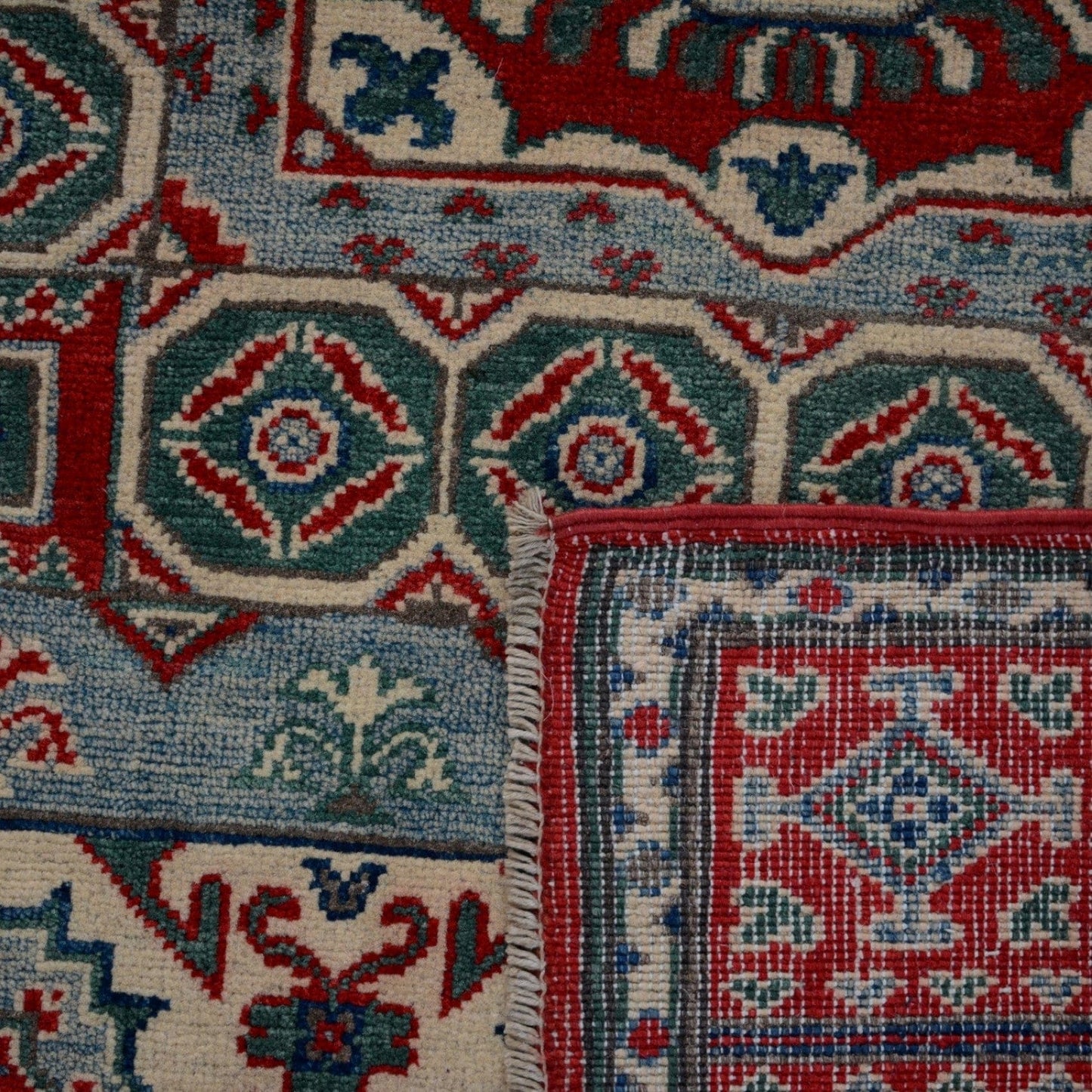 Geometric Super Kazak Oriental Area Rug 4x6