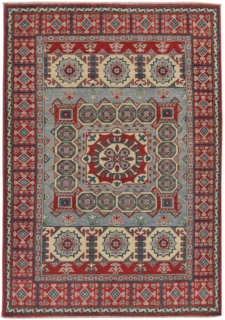 Geometric Super Kazak Oriental Area Rug 4x6