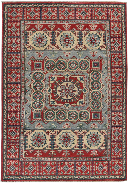 Geometric Super Kazak Oriental Area Rug 4x6