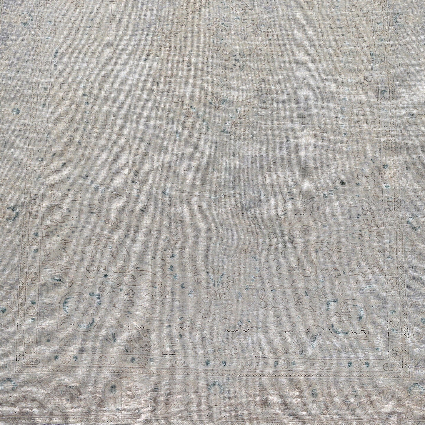 Muted Floral Tabriz Persian Distressed Area Rug 6x9