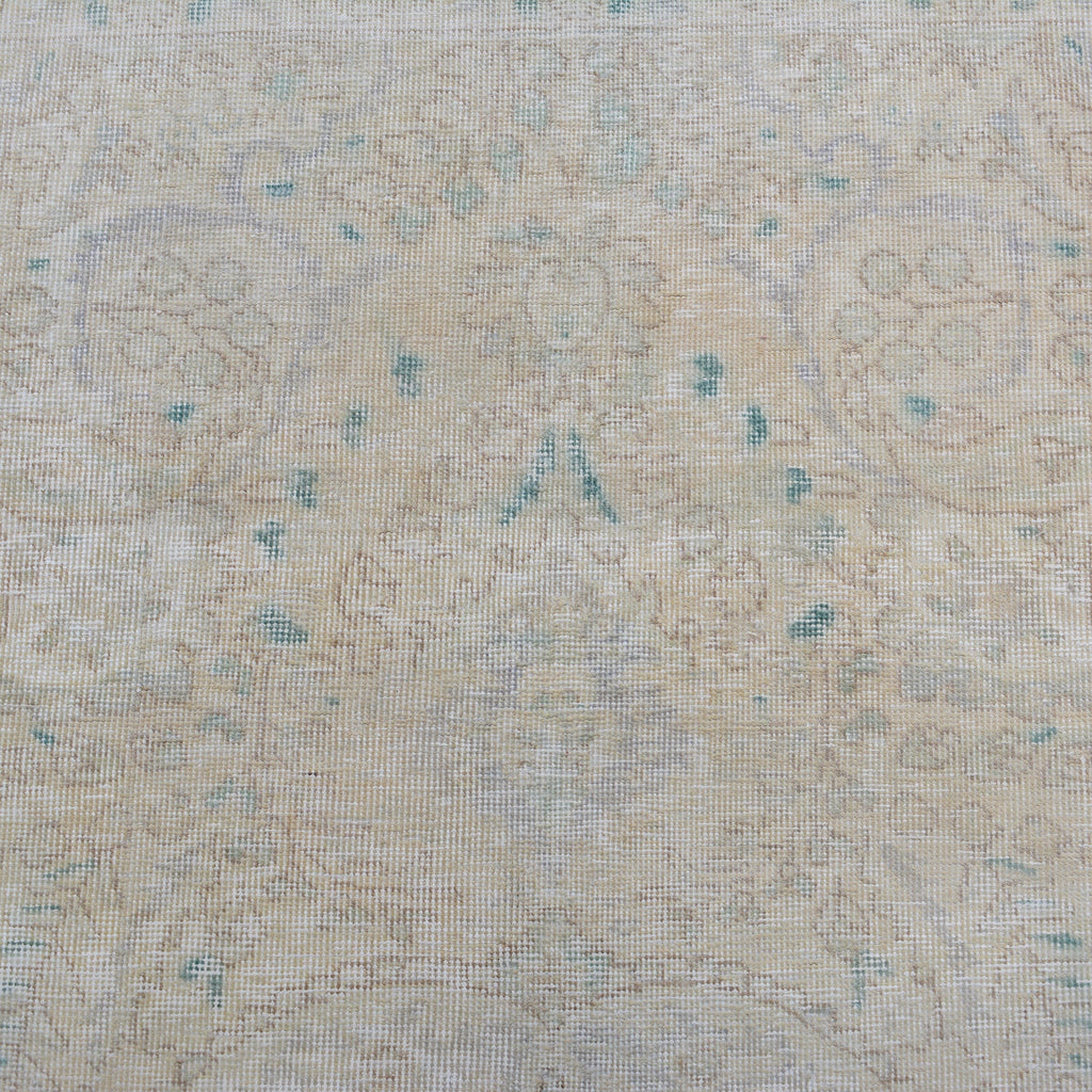 Muted Floral Tabriz Persian Distressed Area Rug 6x9