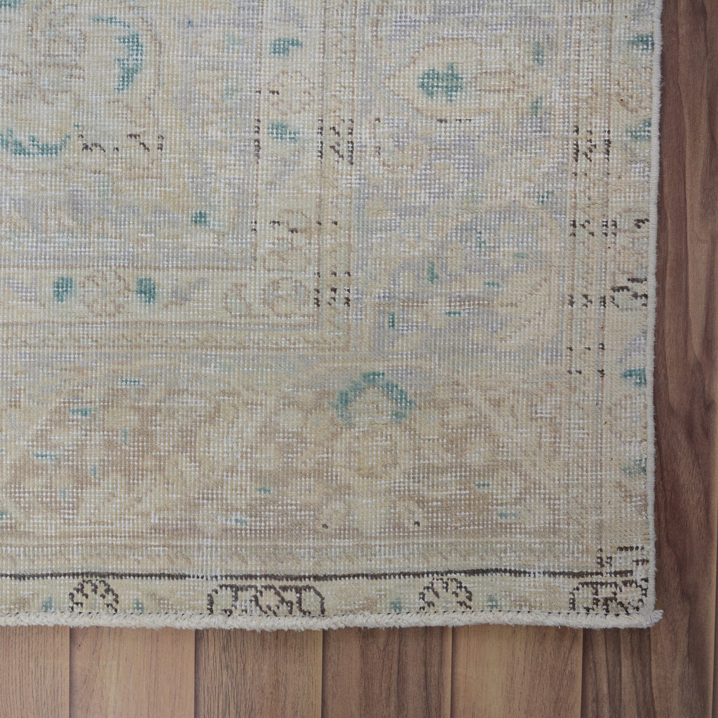 Muted Floral Tabriz Persian Distressed Area Rug 6x9