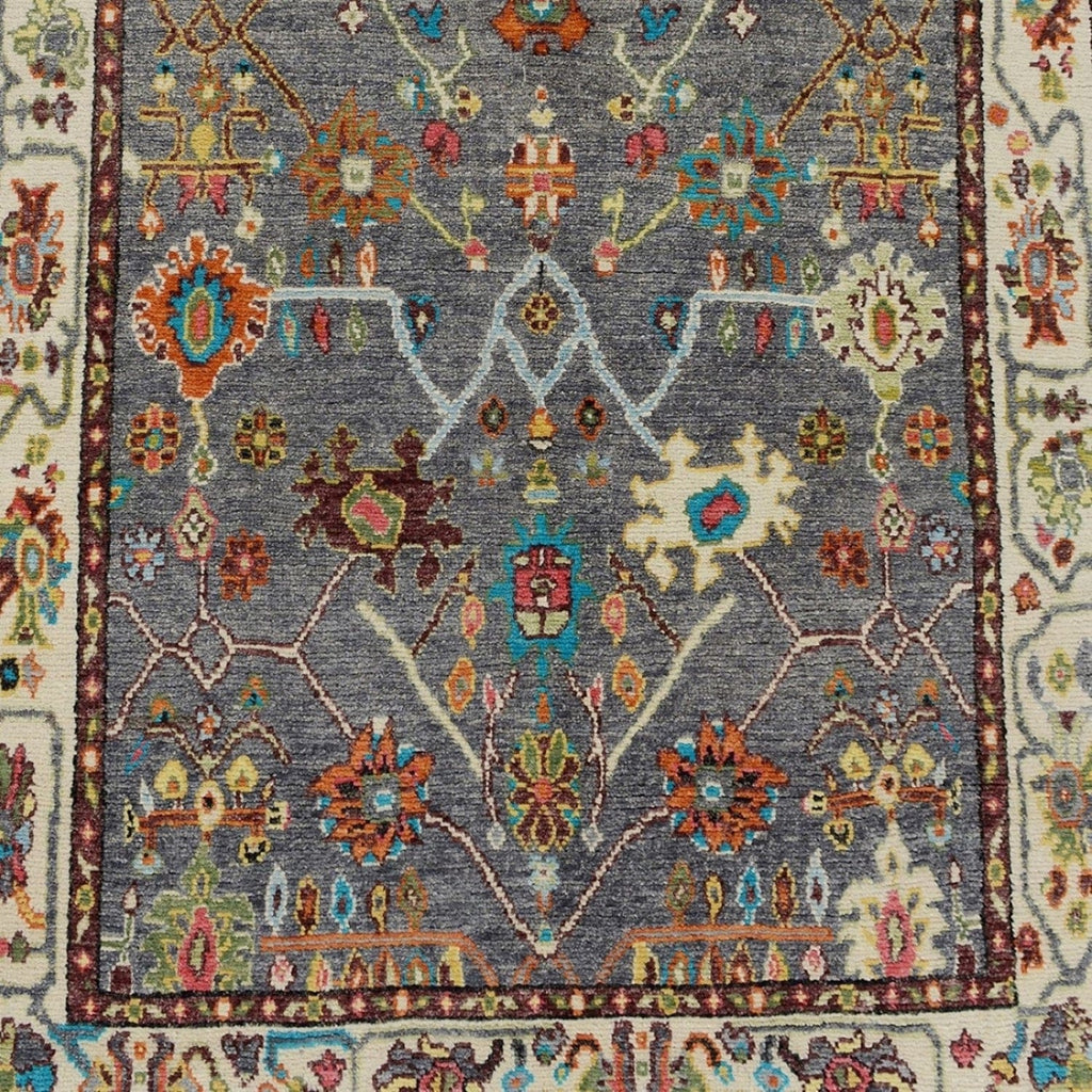 Floral Vegetable Dye Oushak Turkish Oriental Area Rug 5x7