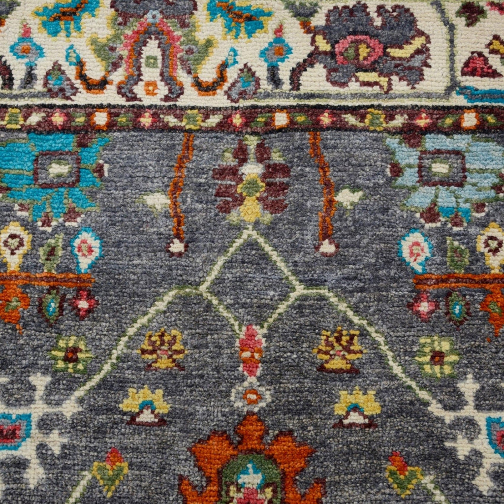 Floral Vegetable Dye Oushak Turkish Oriental Area Rug 5x7