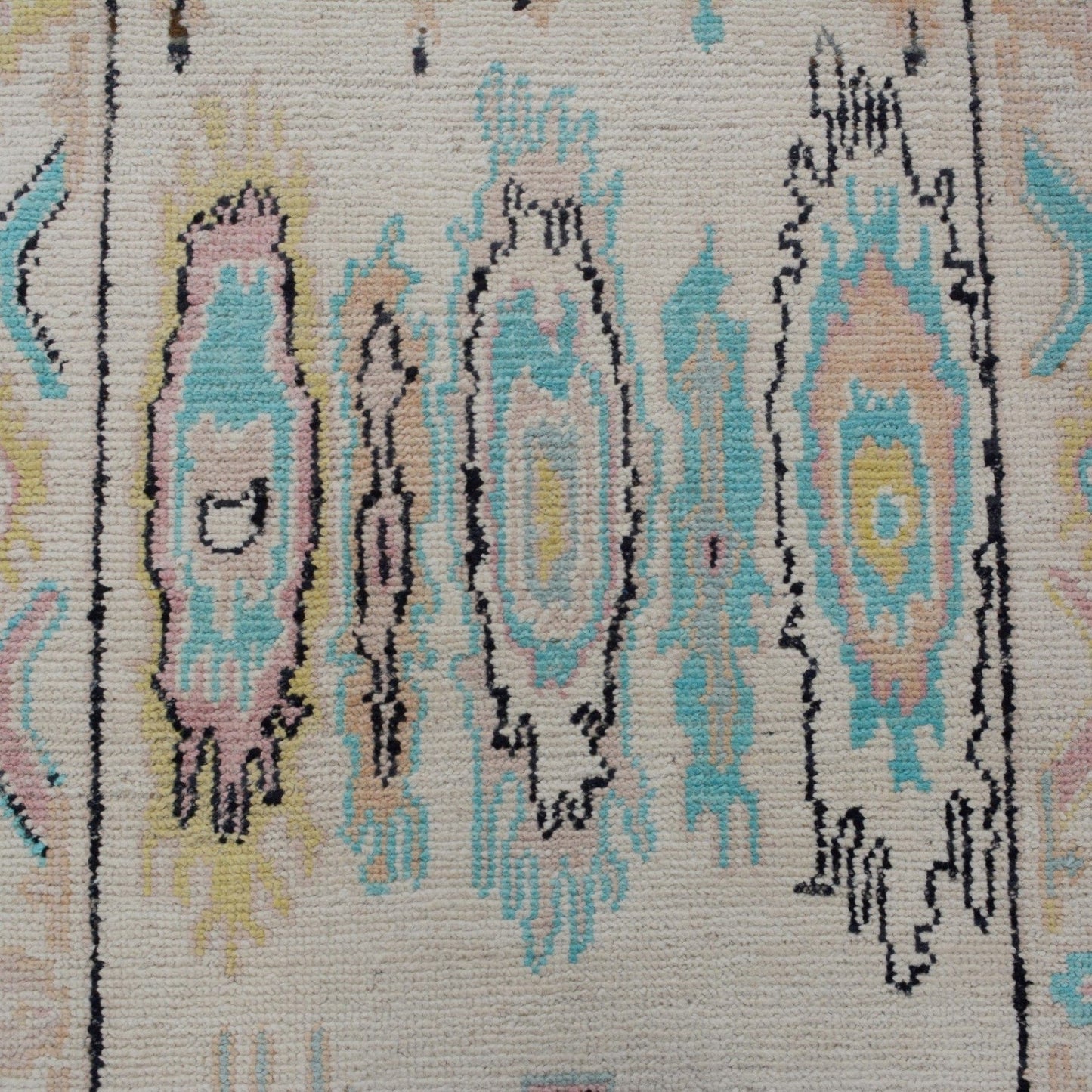 Vegetable Dye Oushak Turkish Runner Rug 3x14