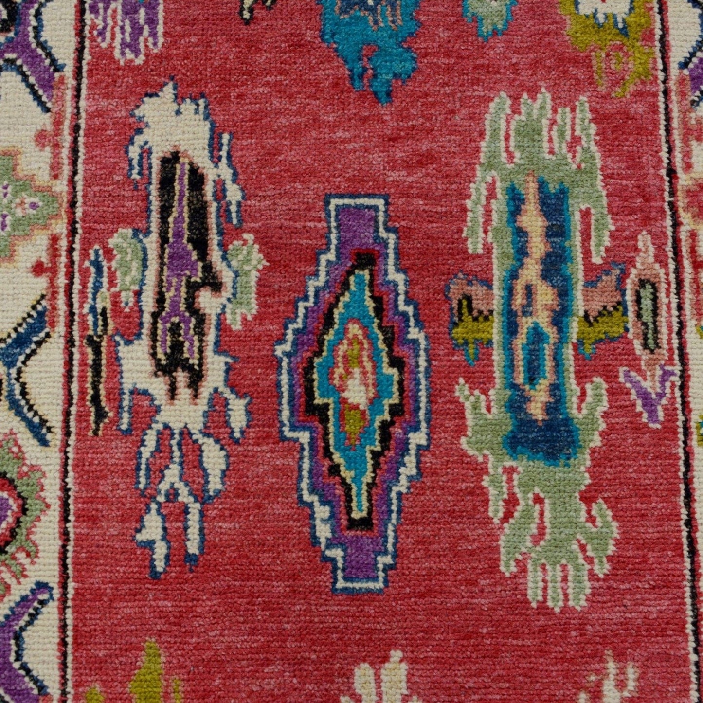 Vegetable Dye Oushak Turkish Runner Rug 3x13