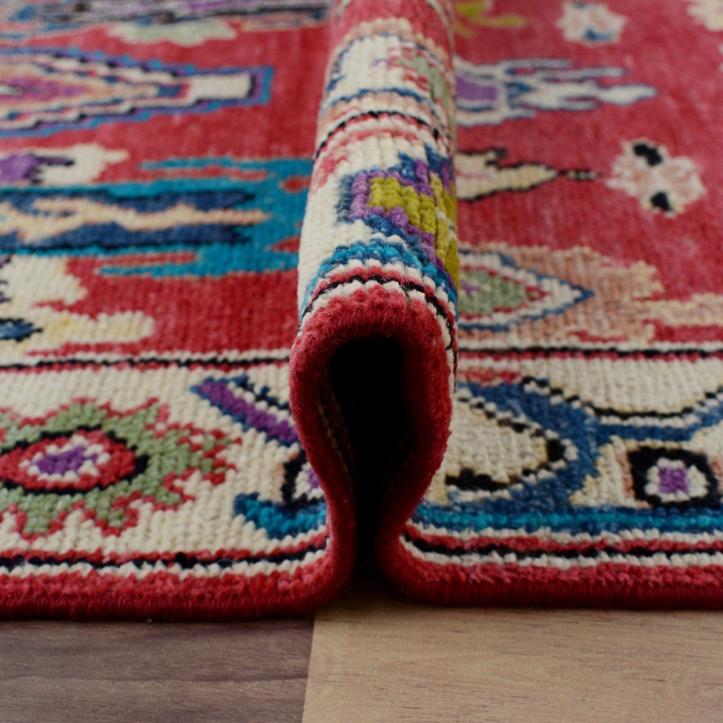 Vegetable Dye Oushak Turkish Runner Rug 3x13