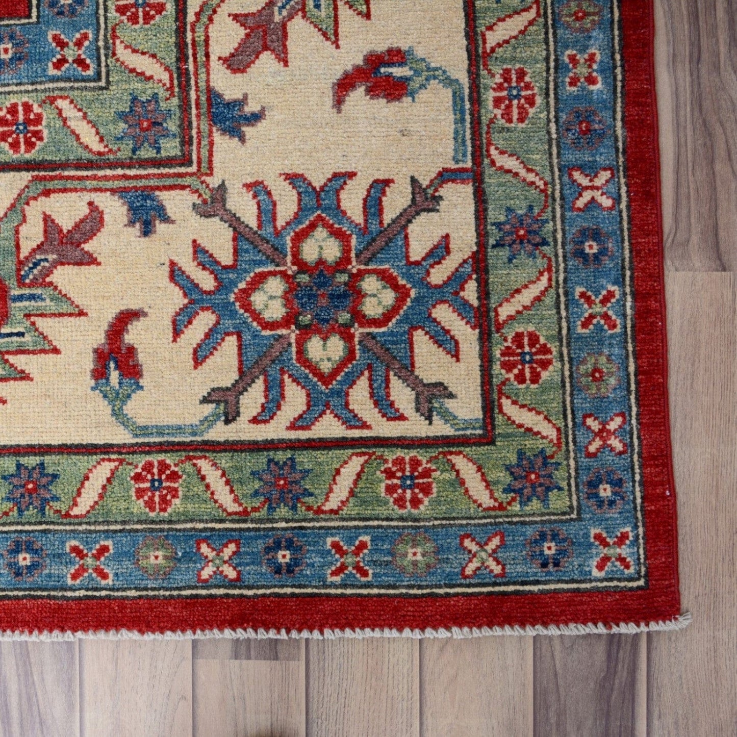 All-Over Red Geometric Super Kazak Oriental Area Rug 9x12