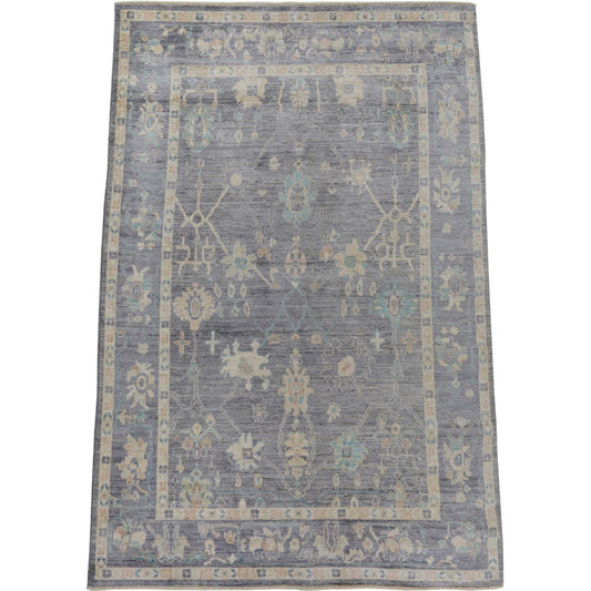 All-Over Oushak Turkish Vegetable Dye Area Rug 6x9