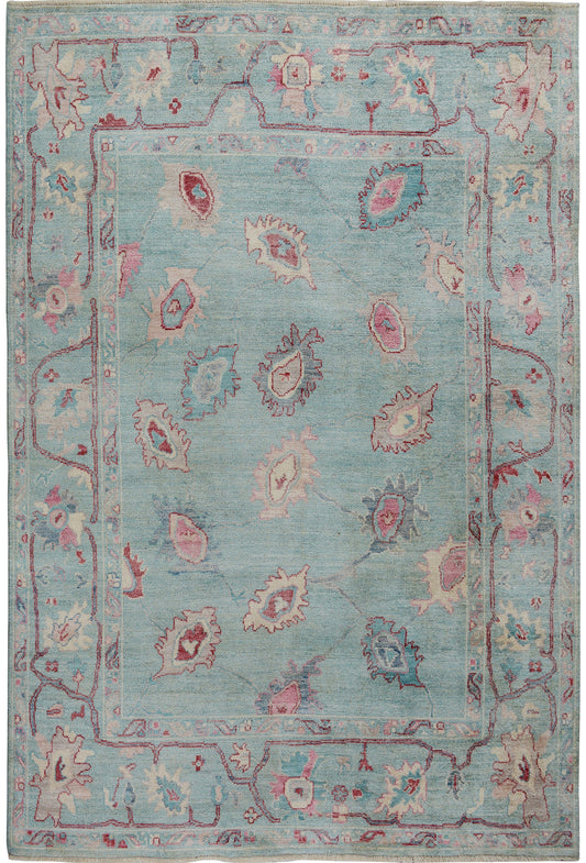 All-Over Oushak Vegetable Dye Turkish Area Rug 8x10