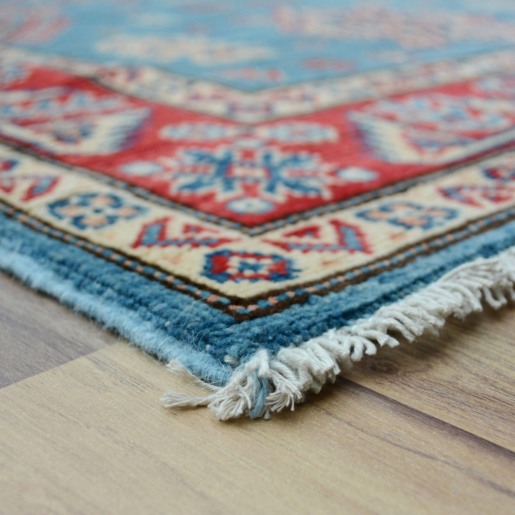 All-Over Geometric Super Kazak Oriental Runner Rug 4x24