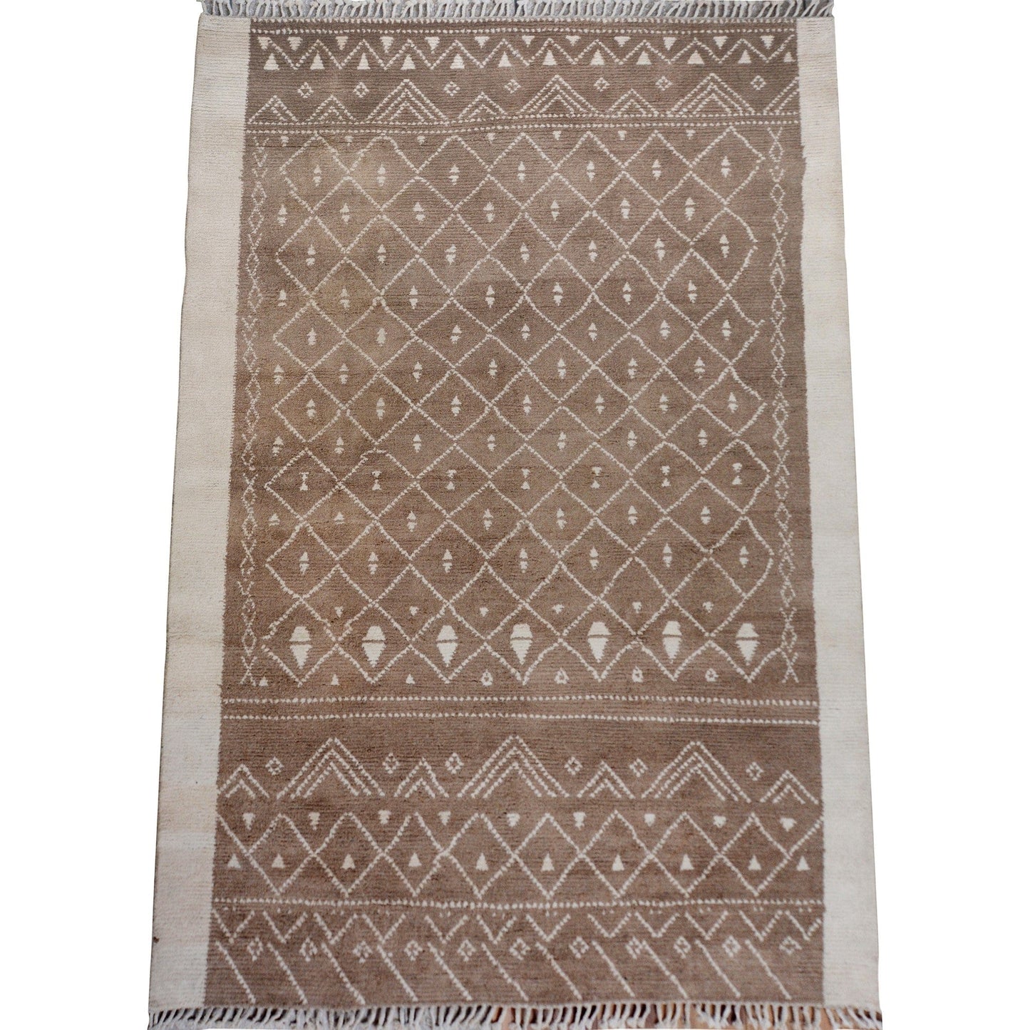 Brown Tribal Geometric Moroccan Area Rug 8x10