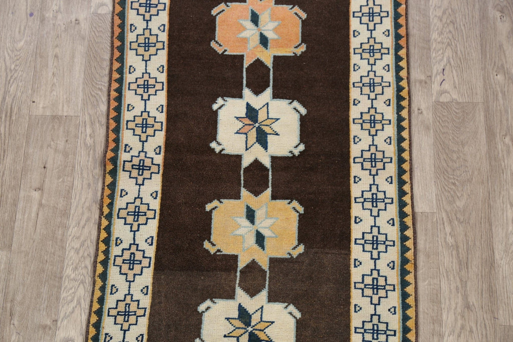 Brown Geometric Anatolian Turkish Area Rug 3x5