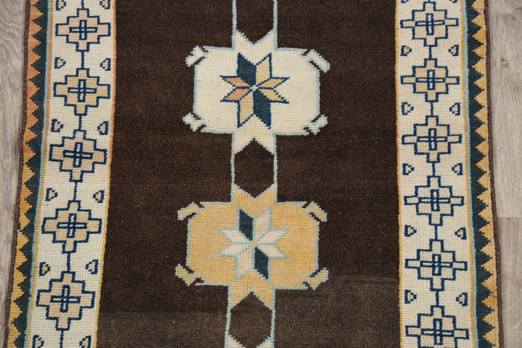 Brown Geometric Anatolian Turkish Area Rug 3x5