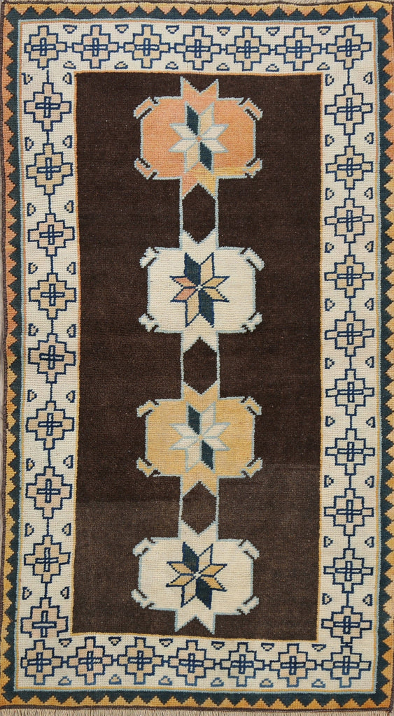 Brown Geometric Anatolian Turkish Area Rug 3x5