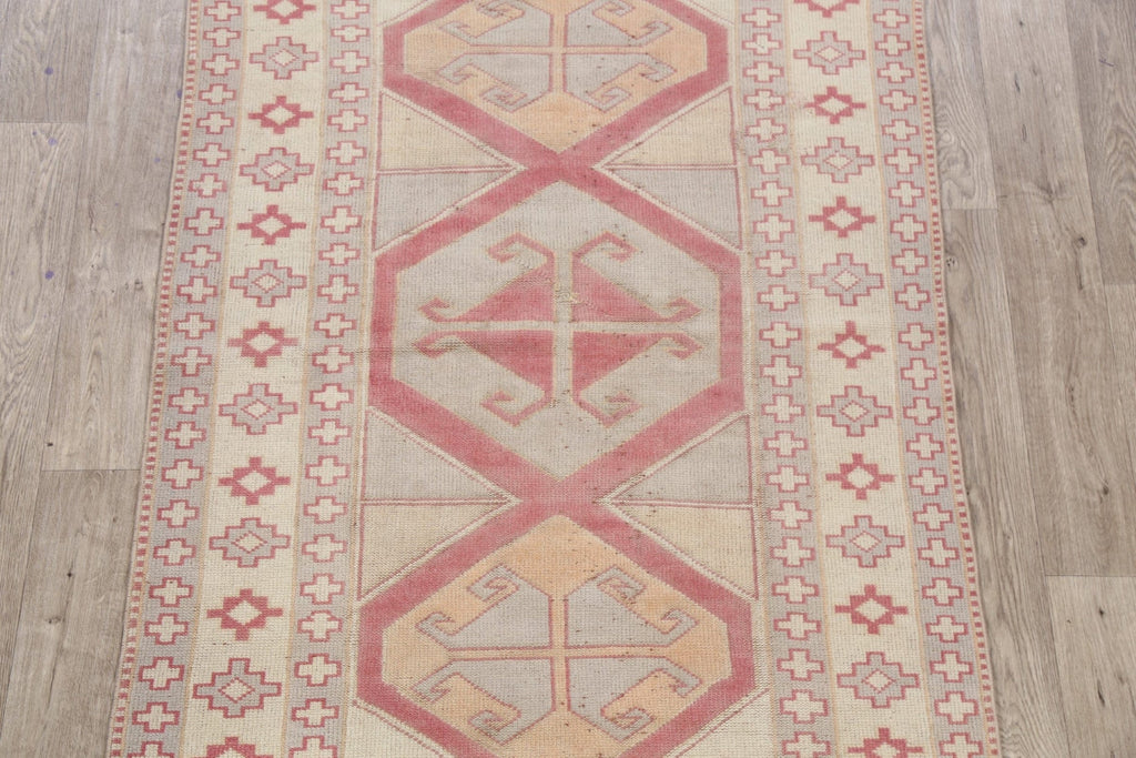 Vintage Geometric Anatolian Turkish Area Rug 4x6