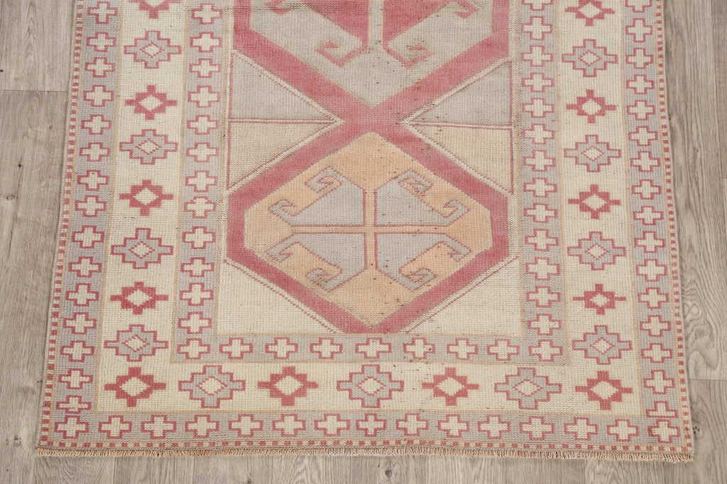 Vintage Geometric Anatolian Turkish Area Rug 4x6