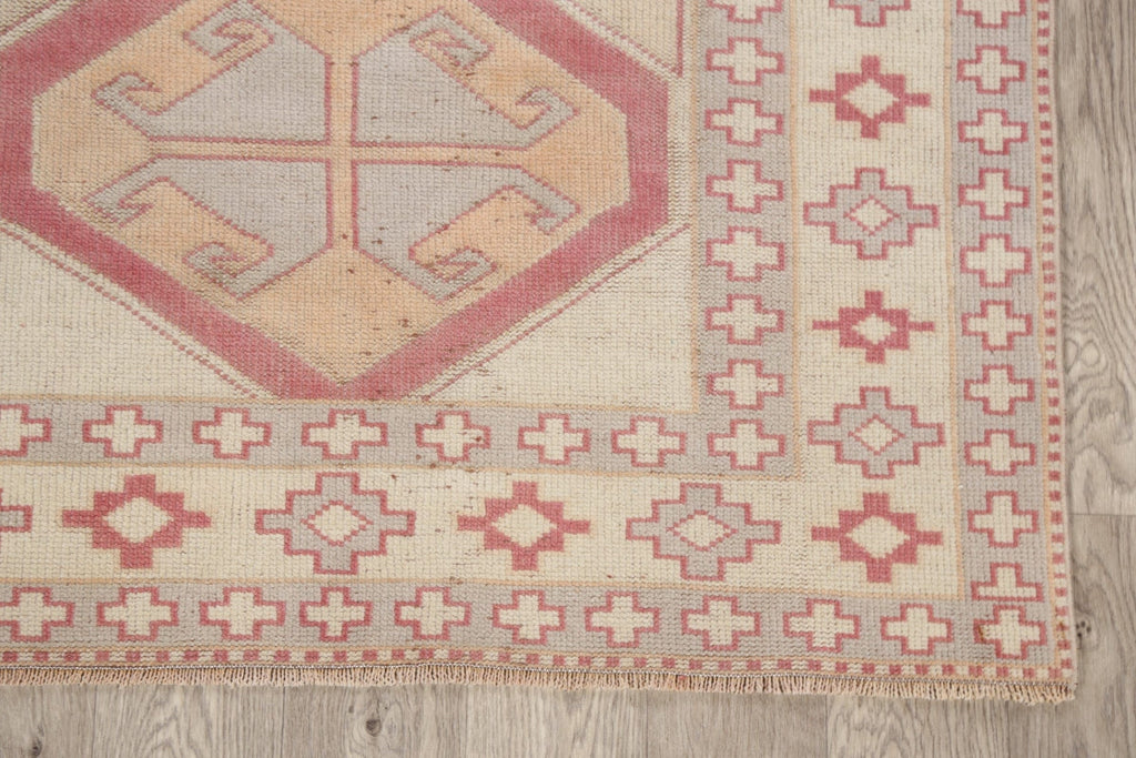 Vintage Geometric Anatolian Turkish Area Rug 4x6