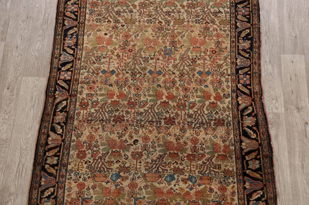 Pre-1900 Antique Vegetable Dye Sarouk Farahan Persian Rug 4x6