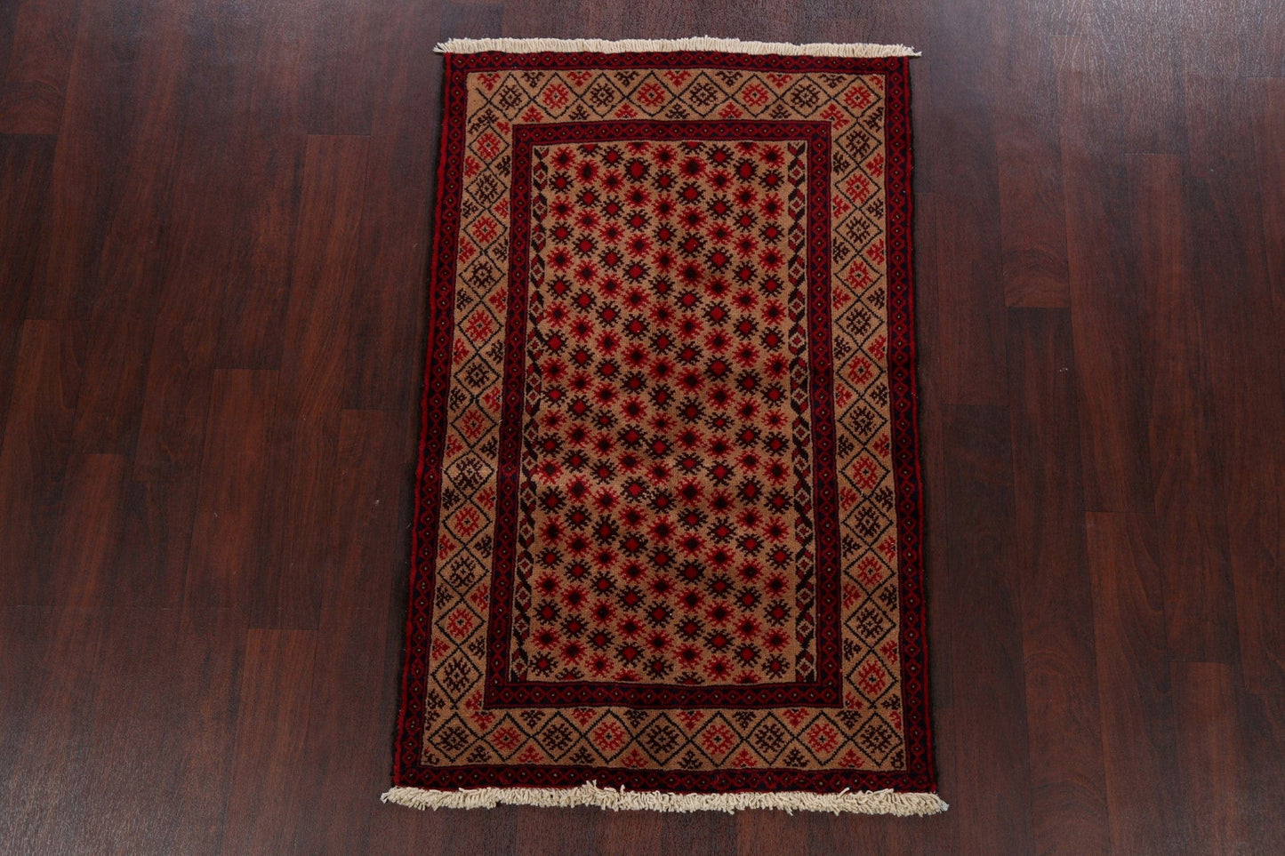 Brown Geometric Balouch Oriental Area Rug 3x5