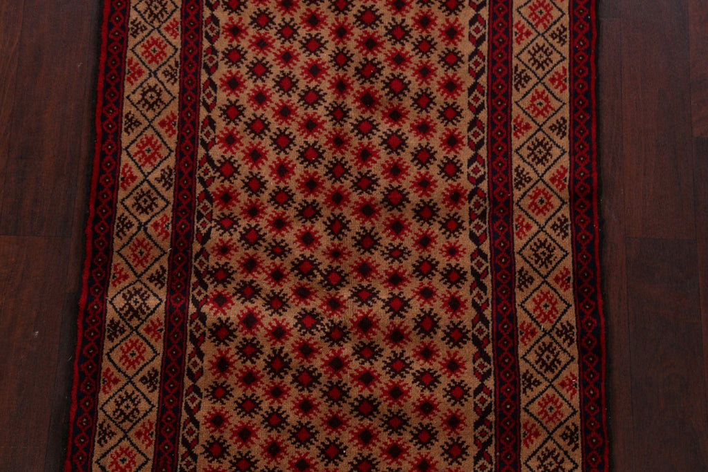 Brown Geometric Balouch Oriental Area Rug 3x5