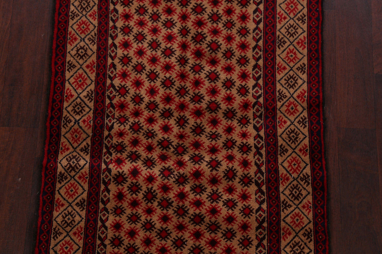 Brown Geometric Balouch Oriental Area Rug 3x5