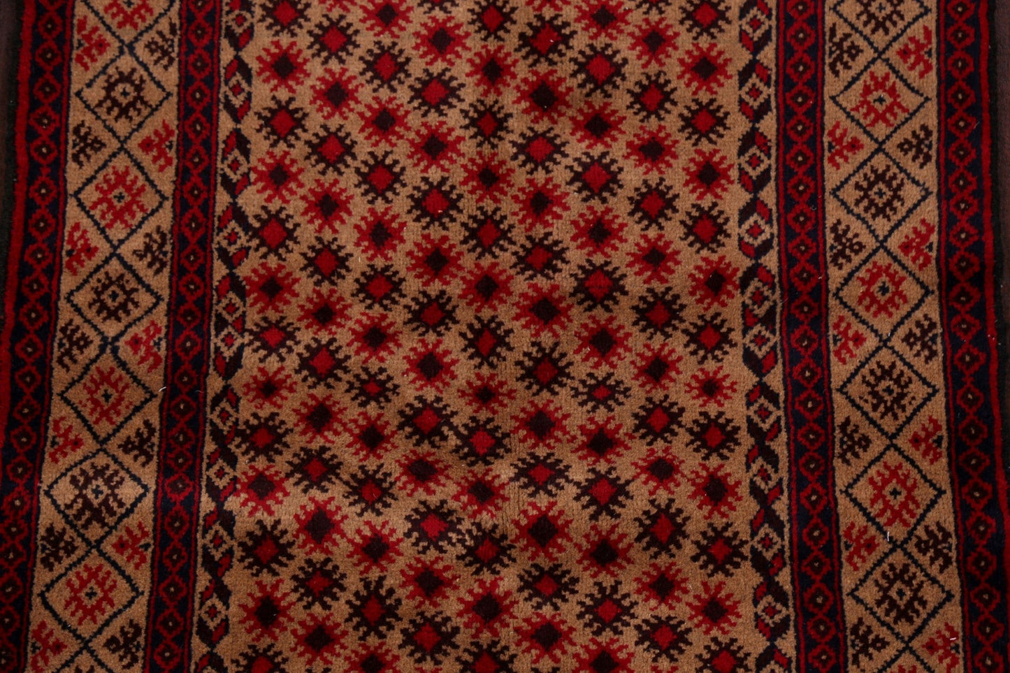 Brown Geometric Balouch Oriental Area Rug 3x5