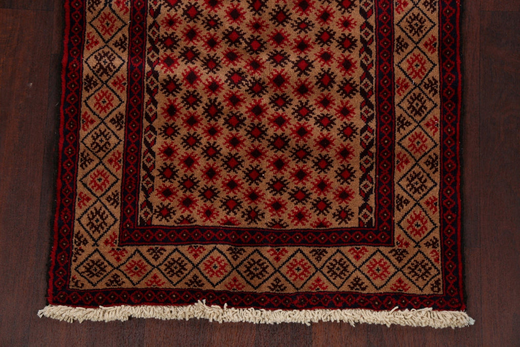 Brown Geometric Balouch Oriental Area Rug 3x5