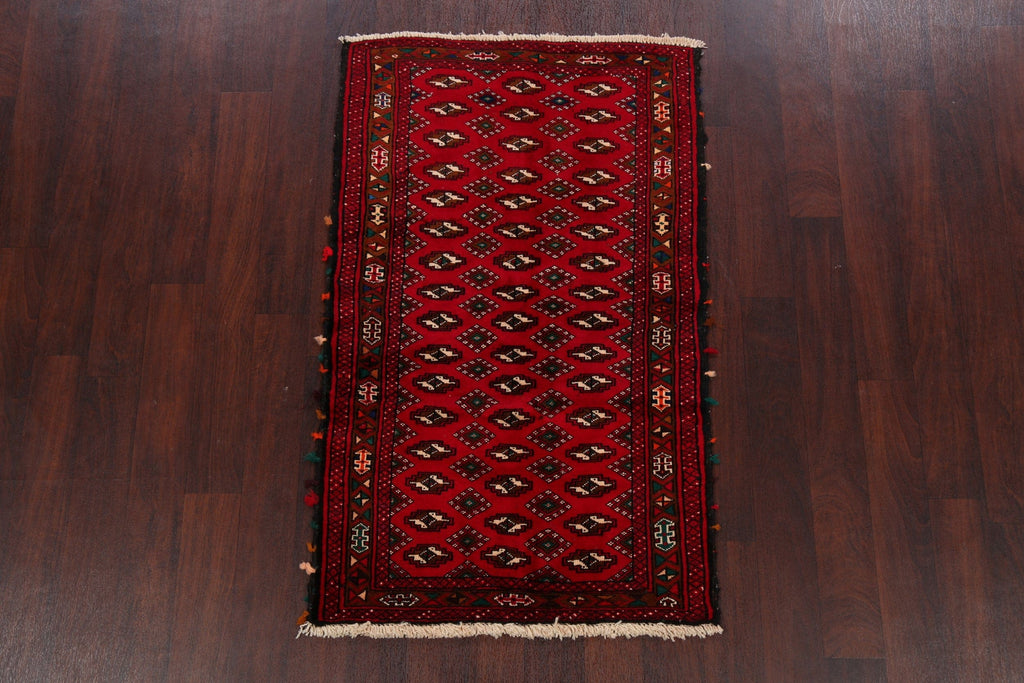 Geometric Red Balouch Oriental Area Rug 3x5