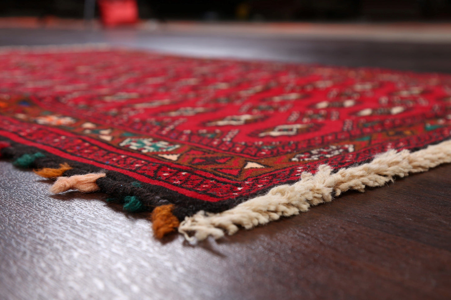 Geometric Red Balouch Oriental Area Rug 3x5