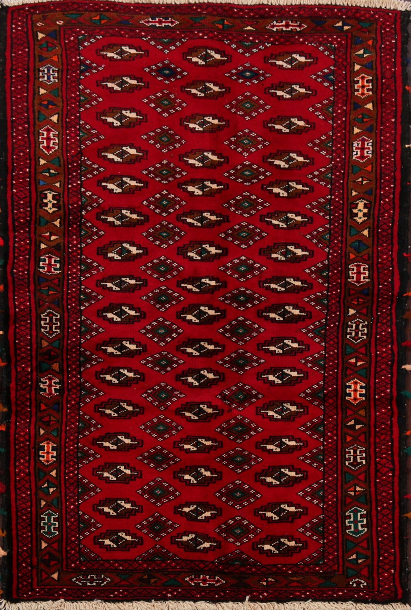 Geometric Red Balouch Oriental Area Rug 3x5