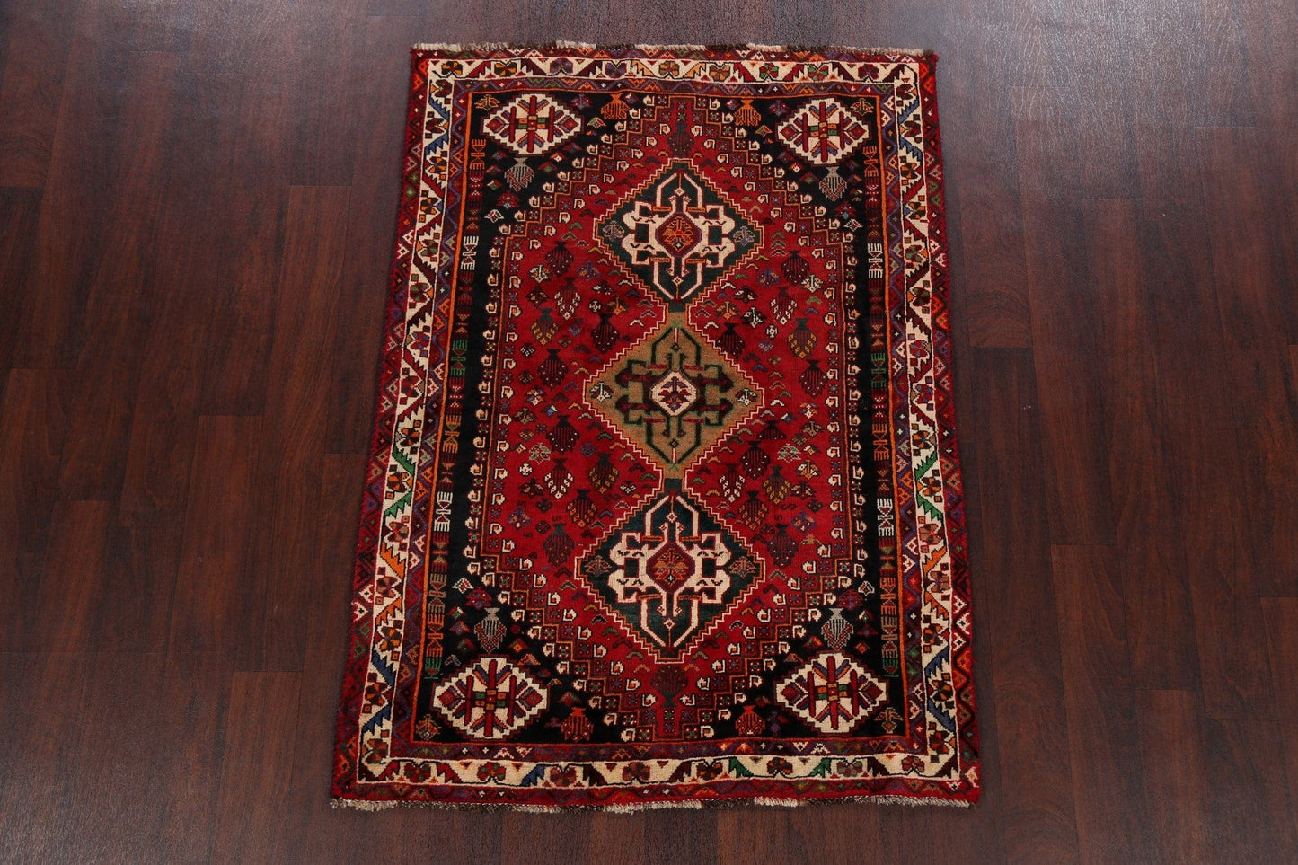 100% Vegetable Dye Abadeh Nafar Persian Area Rug 4x5