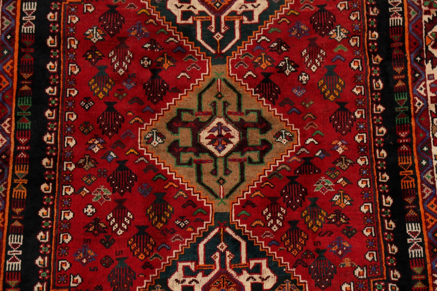 100% Vegetable Dye Abadeh Nafar Persian Area Rug 4x5