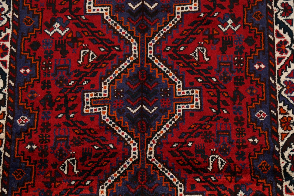 Tribal Geometric Shiraz Persian Area Rug 4x5