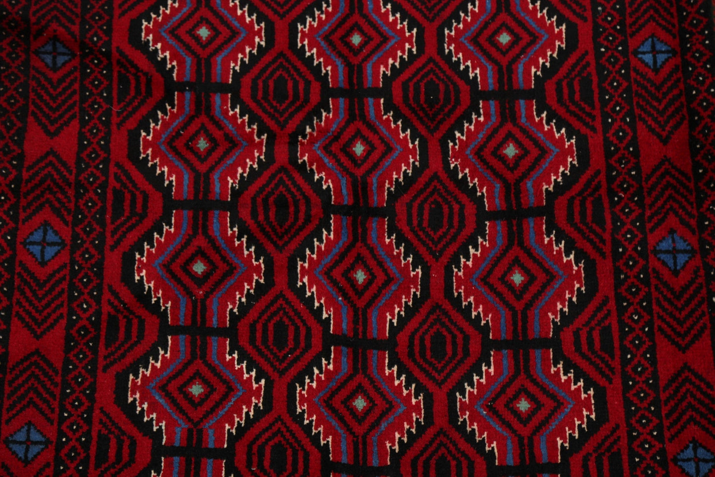 Geometric Red Balouch Oriental Area Rug 3x6