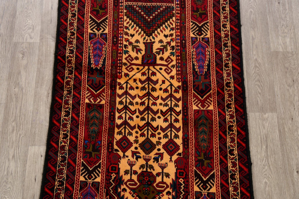 Geometric Balouch Afghan Oriental Area Rug 3x6