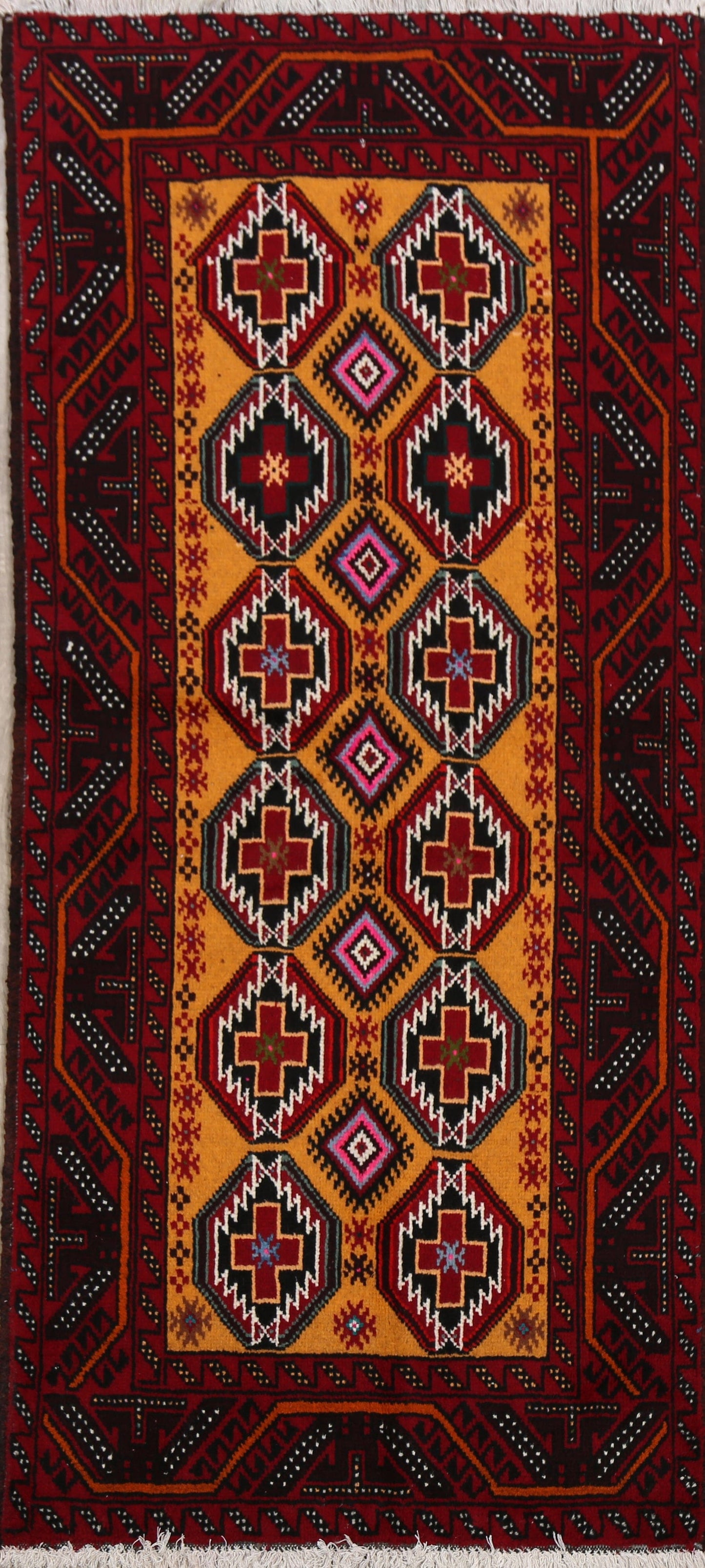 Geometric Balouch Afghan Oriental Area Rug 3x6