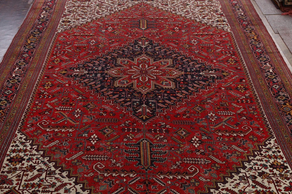 Antique 100% Vegetable Dye Heriz Persian Rug 13x23