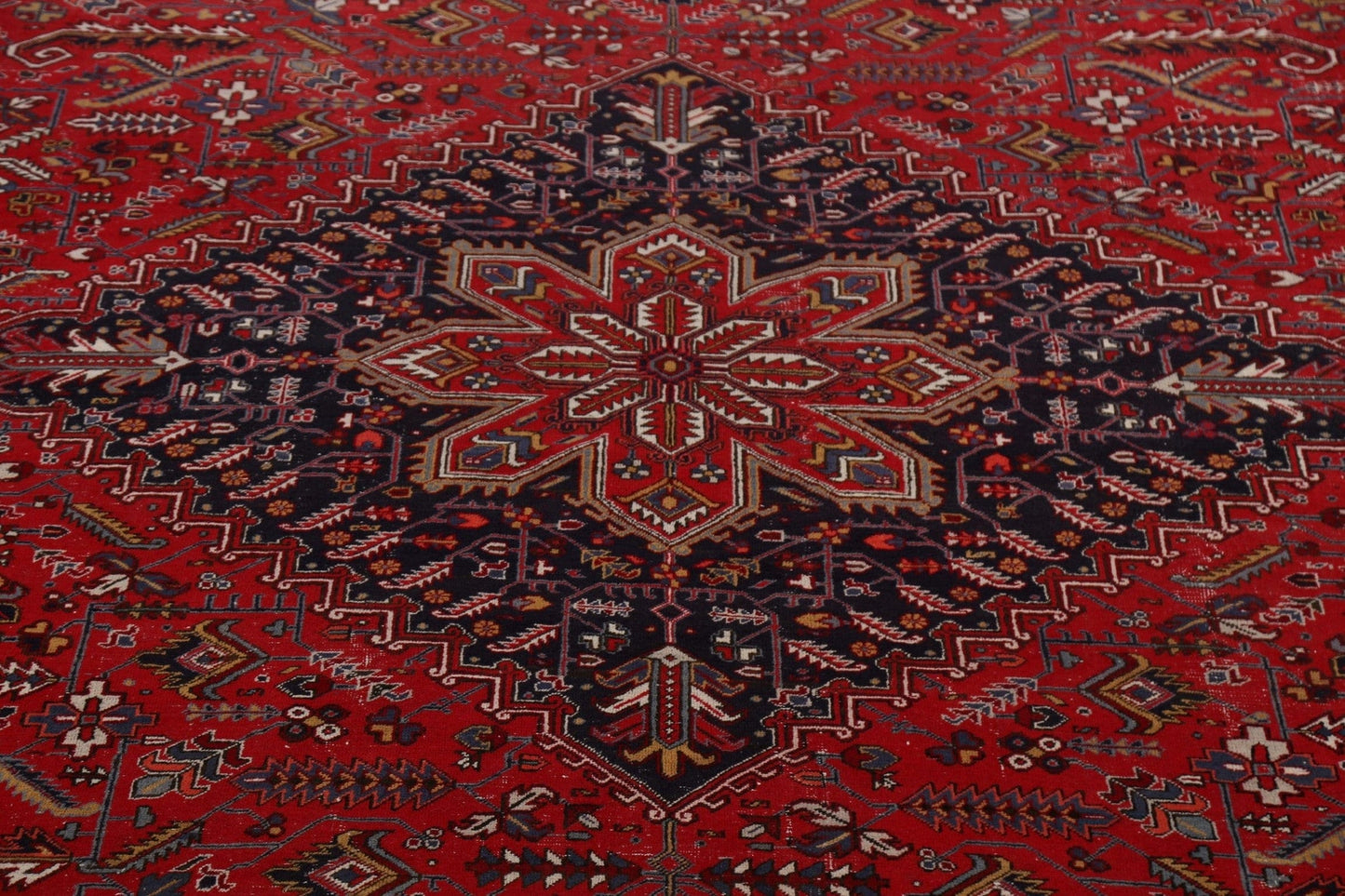 Antique 100% Vegetable Dye Heriz Persian Rug 13x23