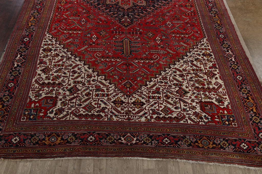 Antique 100% Vegetable Dye Heriz Persian Rug 13x23