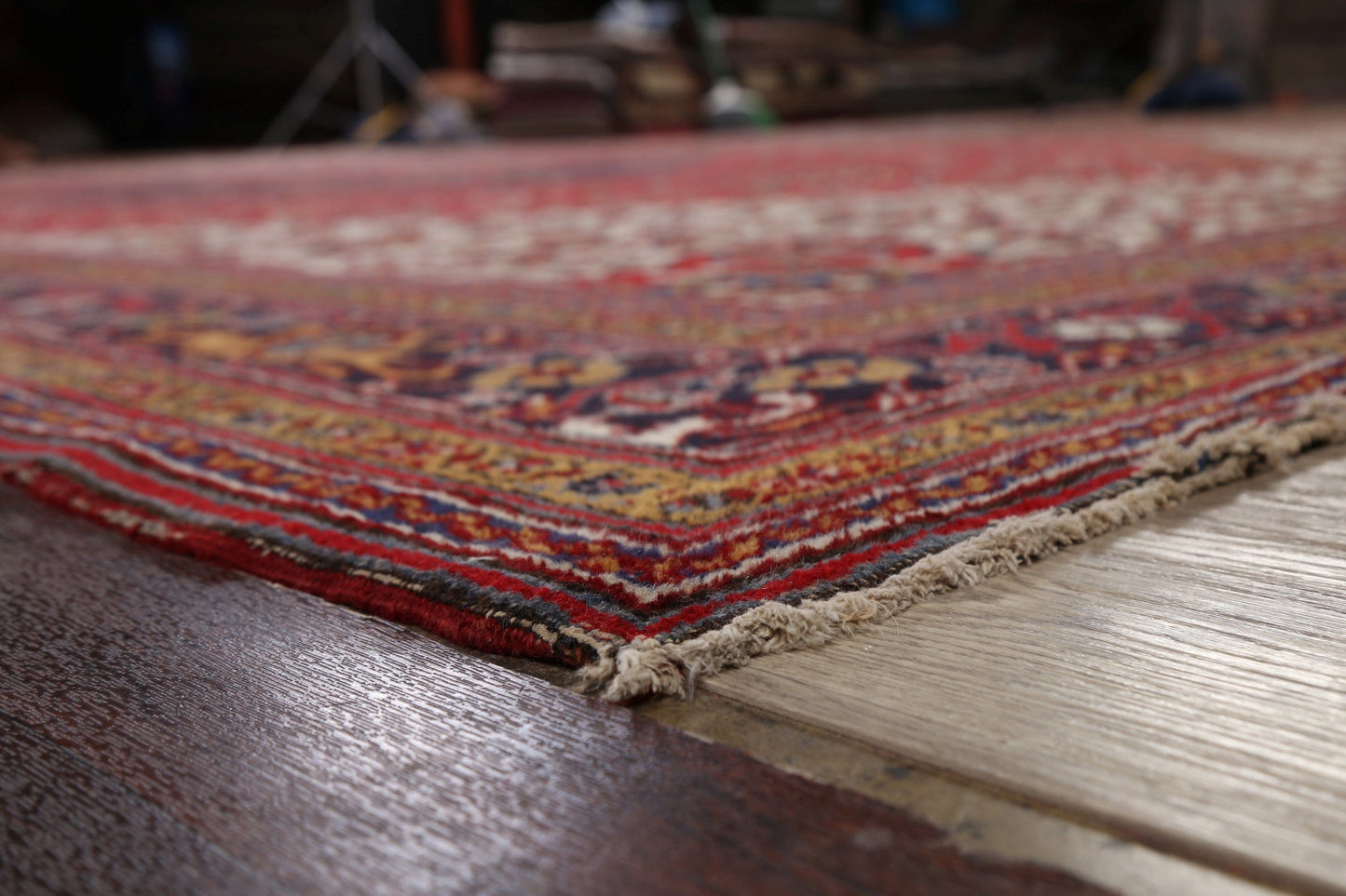 Antique 100% Vegetable Dye Heriz Persian Rug 13x23