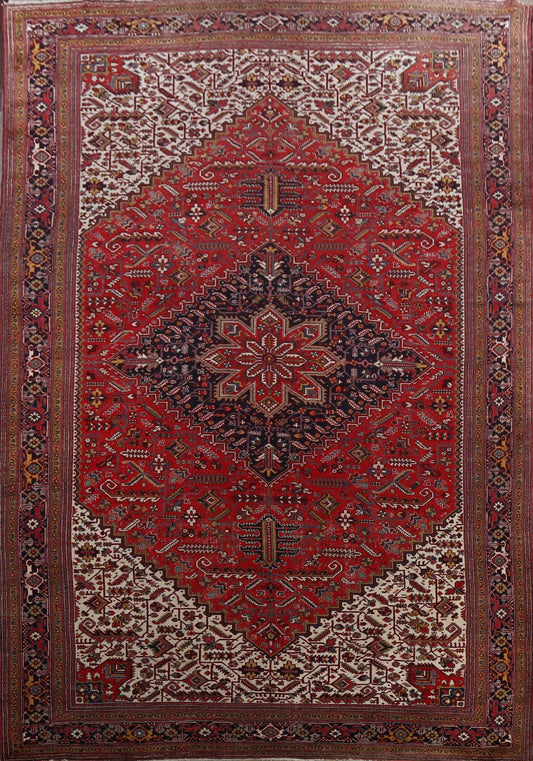 Antique 100% Vegetable Dye Heriz Persian Rug 13x23