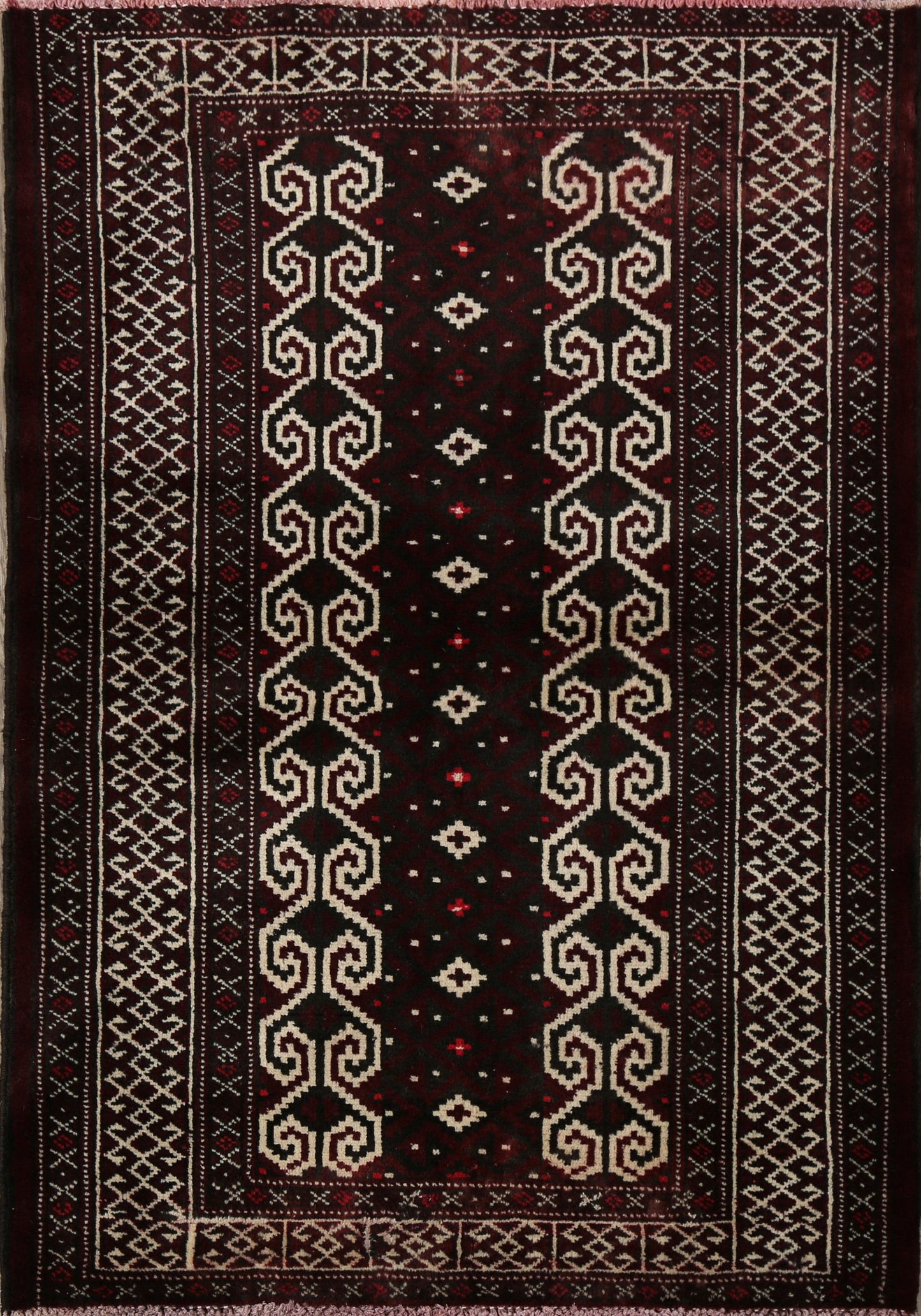 Geometric Balouch Persian Area Rug 3x4