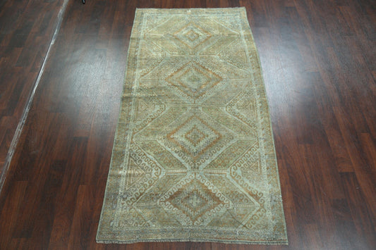 Pre-1900 Antique Geometric Khotan Egyptian Runner Rug 4x8