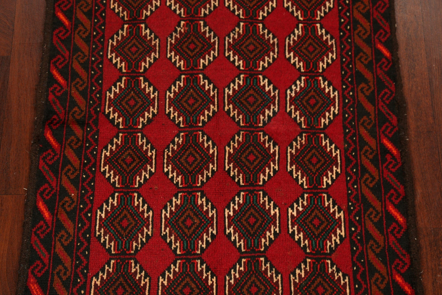 Geometric Red Balouch Oriental Area Rug 3x6