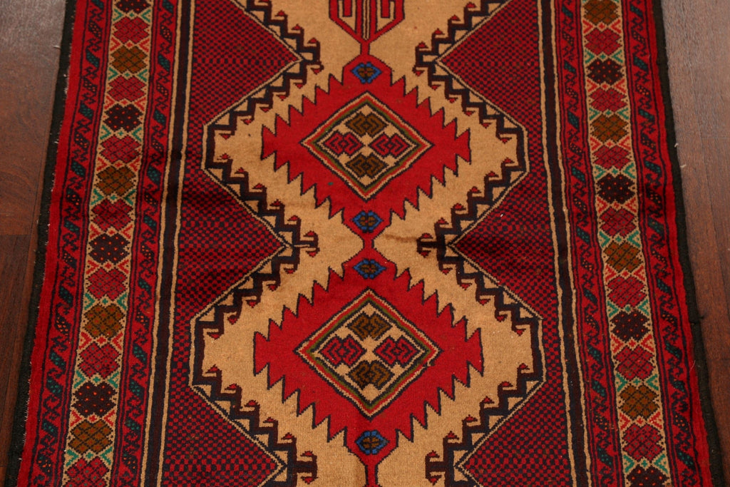 Brown Geometric Balouch Oriental Area Rug 4x7