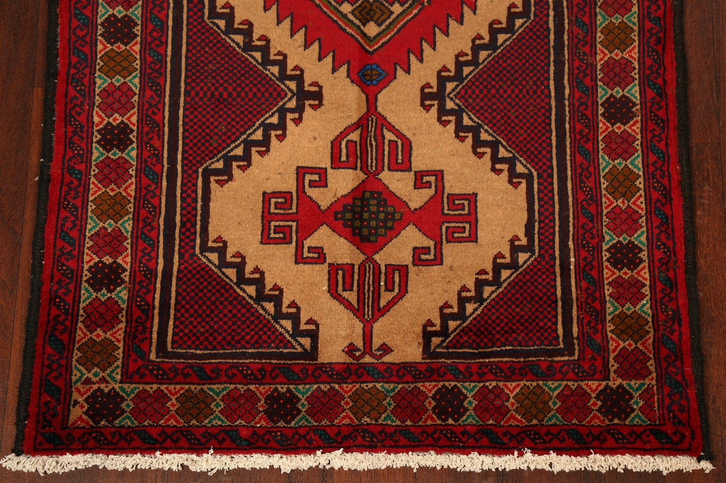 Brown Geometric Balouch Oriental Area Rug 4x7