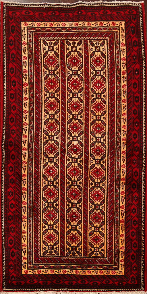 Geometric Balouch Afghan Oriental Area Rug 4x7